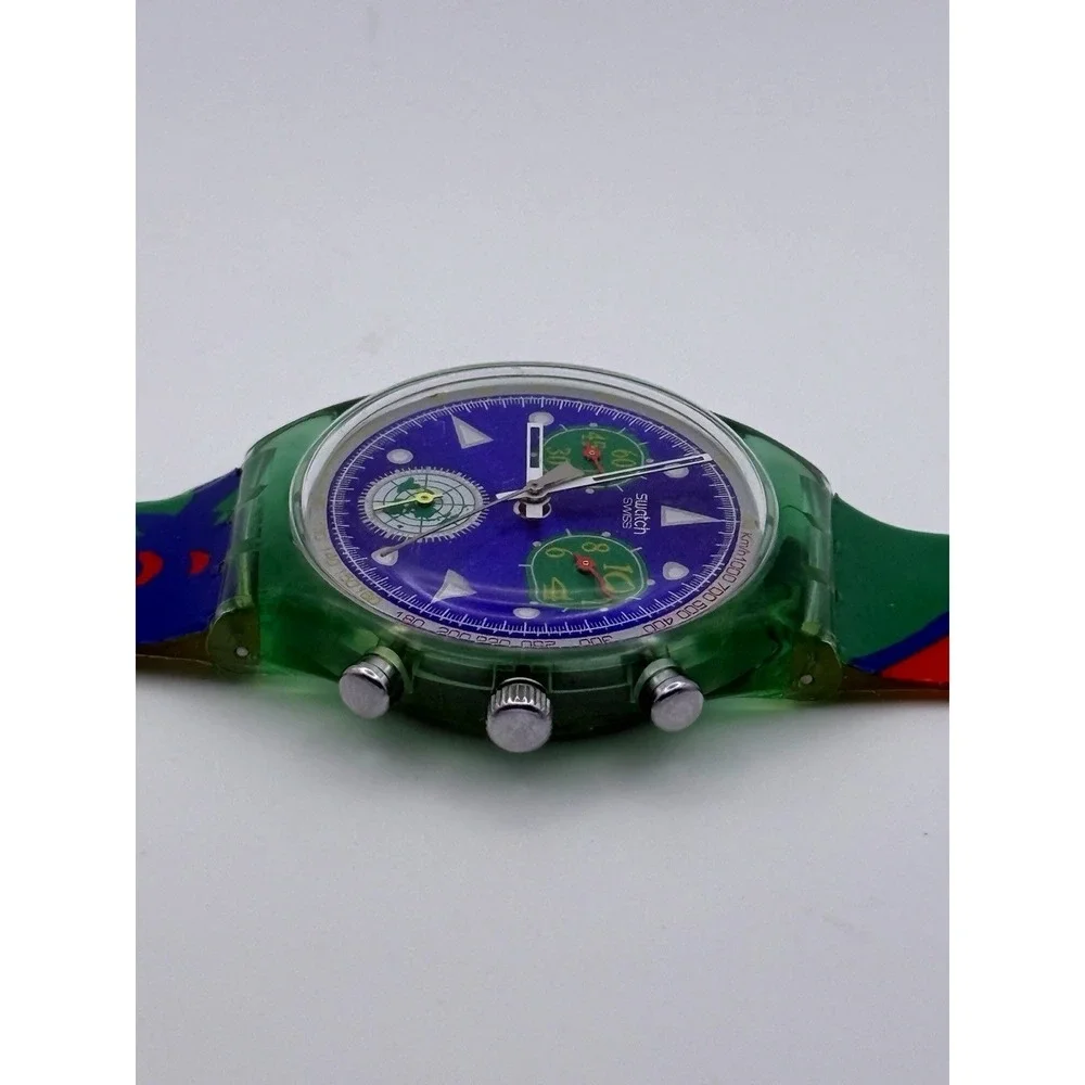 SWATCH WATCH UN UNITED NATIONS CHRONOGRAPH  50 ANNIVERSARY WRISTWATCH SWISS 1990